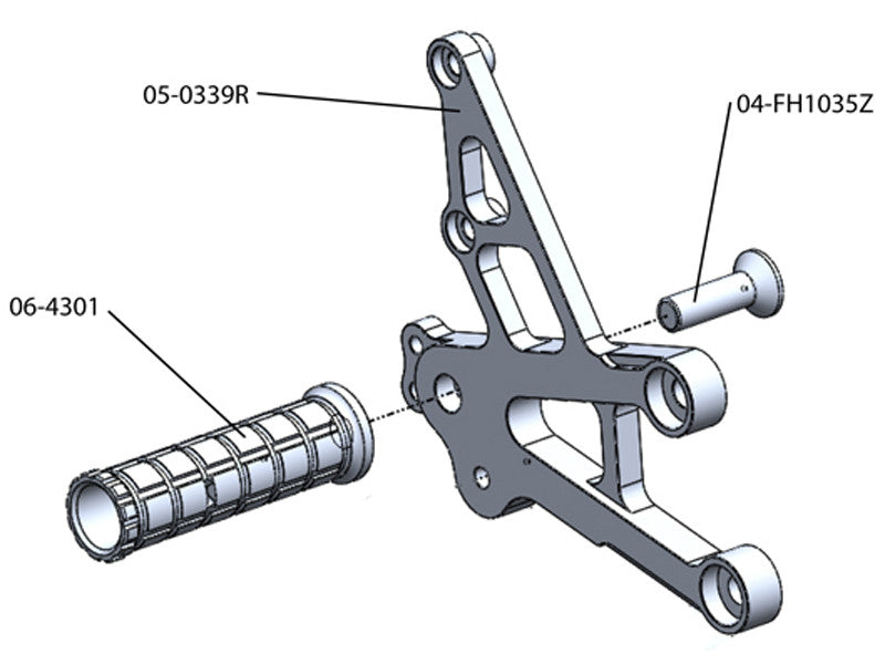 WOODCRAFT Honda CBR1000RR (08-16) Rearsets Black with Shift Pedal