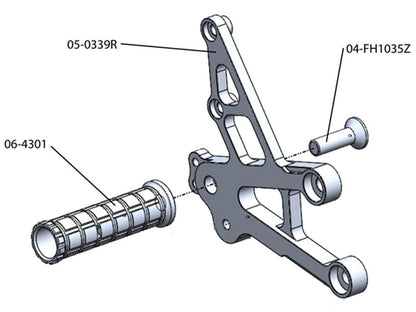WOODCRAFT Honda CBR1000RR (08-16) Rearsets Black with Shift Pedal