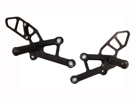 WOODCRAFT Honda CBR250R Adjustable Standard Rearset Kit - Standard Shift Only