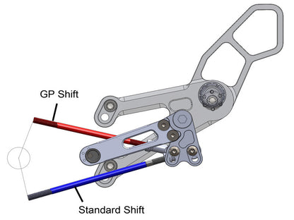 WOODCRAFT Yamaha R3 (2015) Adjustable  Standard Shift Rearset Assembly Complete W/Shift & Brake Pedal  Black