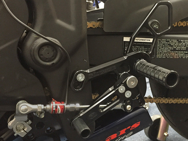 WOODCRAFT Yamaha R3 (2015) Adjustable  GP Shift Rearset Assembly Complete W/Shift & Brake Pedal  Black