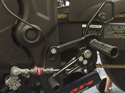 WOODCRAFT Yamaha R3 (2015) Adjustable  GP Shift Rearset Assembly Complete W/Shift & Brake Pedal  Black