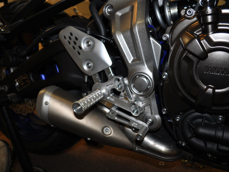 WOODCRAFT Yamaha FZ-07 (MT-07) and XSR700 Complete Standard or GP Shift Adjustable Rear Set Kit with Pedals