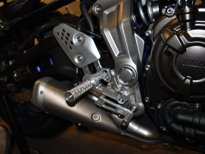 WOODCRAFT Yamaha FZ-07 (MT-07) and XSR700 Complete Standard or GP Shift Adjustable Rear Set Kit with Pedals