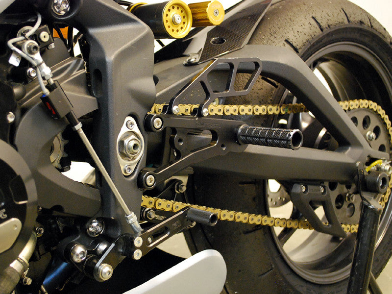 WOODCRAFT Triumph Daytona 675R (13-15) GP Shift Complete with Shift and Brake Pedals  Black - RACE ONLY - for use with a Quickshifter