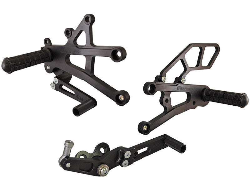 WOODCRAFT Triumph 06-12  Daytona 675 / R  Street Triple Rearsets  GP Shift with Quickshift rod - RACE ONLY