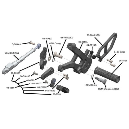 WOODCRAFT Ducati Panigale V4 (all) Complete Rearset Kit (18-20)