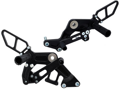WOODCRAFT Ducati 696 / 796 / 1100 Monster (08-14) Complete Rearset Kit - Black