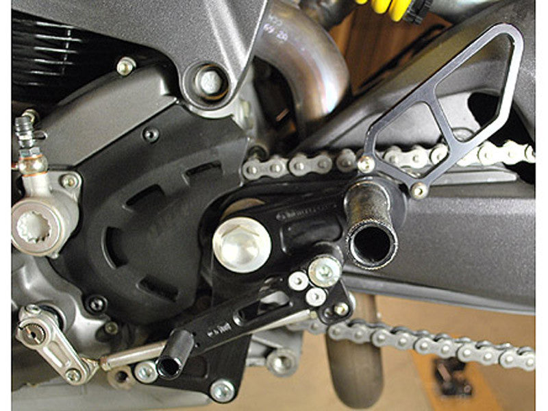WOODCRAFT Ducati 696 / 796 / 1100 Monster (08-14) Complete Rearset Kit - Black