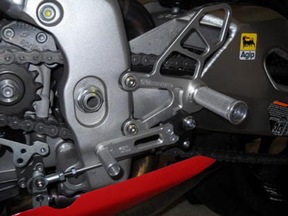 WOODCRAFT Aprilia RSV4 APRC / Tuono V4 (11-16) Full Rearsets - Clear Anodized - STD Shift