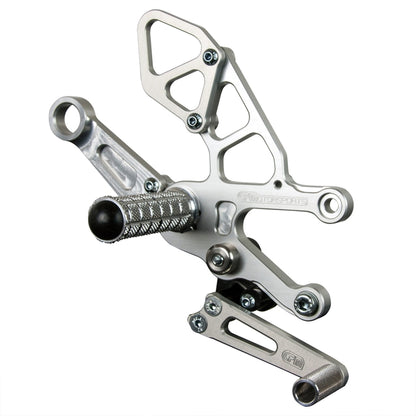 WOODCRAFT Aprilia RSV4 / Tuono V4 (2017+) Full Rearsets  Clear Anodized - STD Shift
