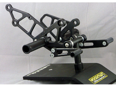 WOODCRAFT Kawasaki Ninja 250 (EX250) (88-07) Rearset Kit Complete w/Pedals  Black