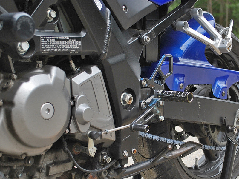 WOODCRAFT Suzuki SV650 (03-11) Black Complete Rearsets, Standard Shift, with Pedals