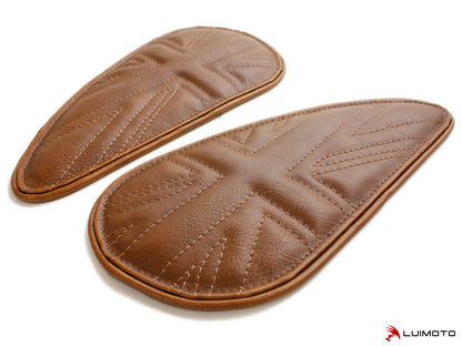 LUIMOTO TANK LEAF UNION JACK Tank Pads for the Triumph Bonneville, Thruxton, and Scrambler