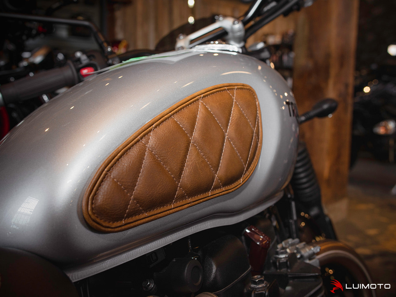 LUIMOTO TANK LEAF DIAMOND Tank Pads for the Triumph Street Cup, Street Scrambler, and Street Twin