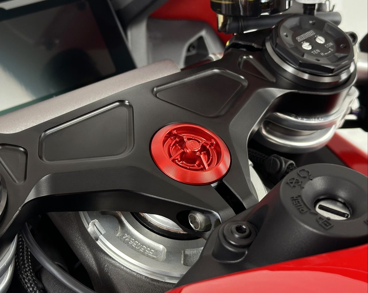 Motocorse Billet Steering Head Nut for the Ducati Panigale V4 (2025+)