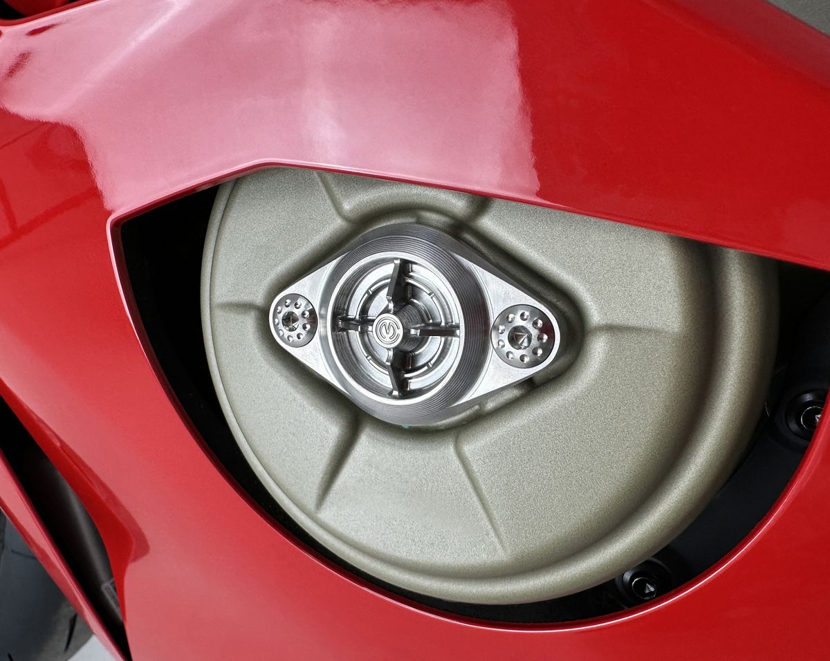 Motocorse NEW STYLE Titanium Timing Inspection Cover for the Ducati Panigale / Streetfighter / Multistrada / Diavel V4