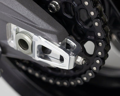 Motocorse Billet Aluminum Chain Adjuster and Rear Brake Caliper Support Bracket for OVERSUSPENSION for Ducati Panigale / Streetfighter V4 (2025+)