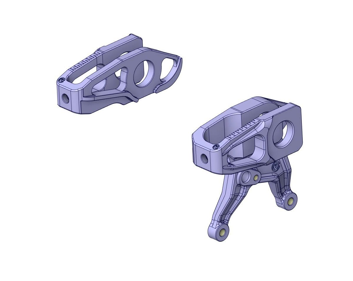 Motocorse Billet Aluminum Chain Adjuster and Rear Brake Caliper Support Bracket for Ducati Panigale / Streetfighter V4 (2025+)