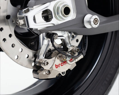 Motocorse Billet Aluminum Chain Adjuster and Rear Brake Caliper Support Bracket for Ducati Panigale / Streetfighter V4 (2025+)