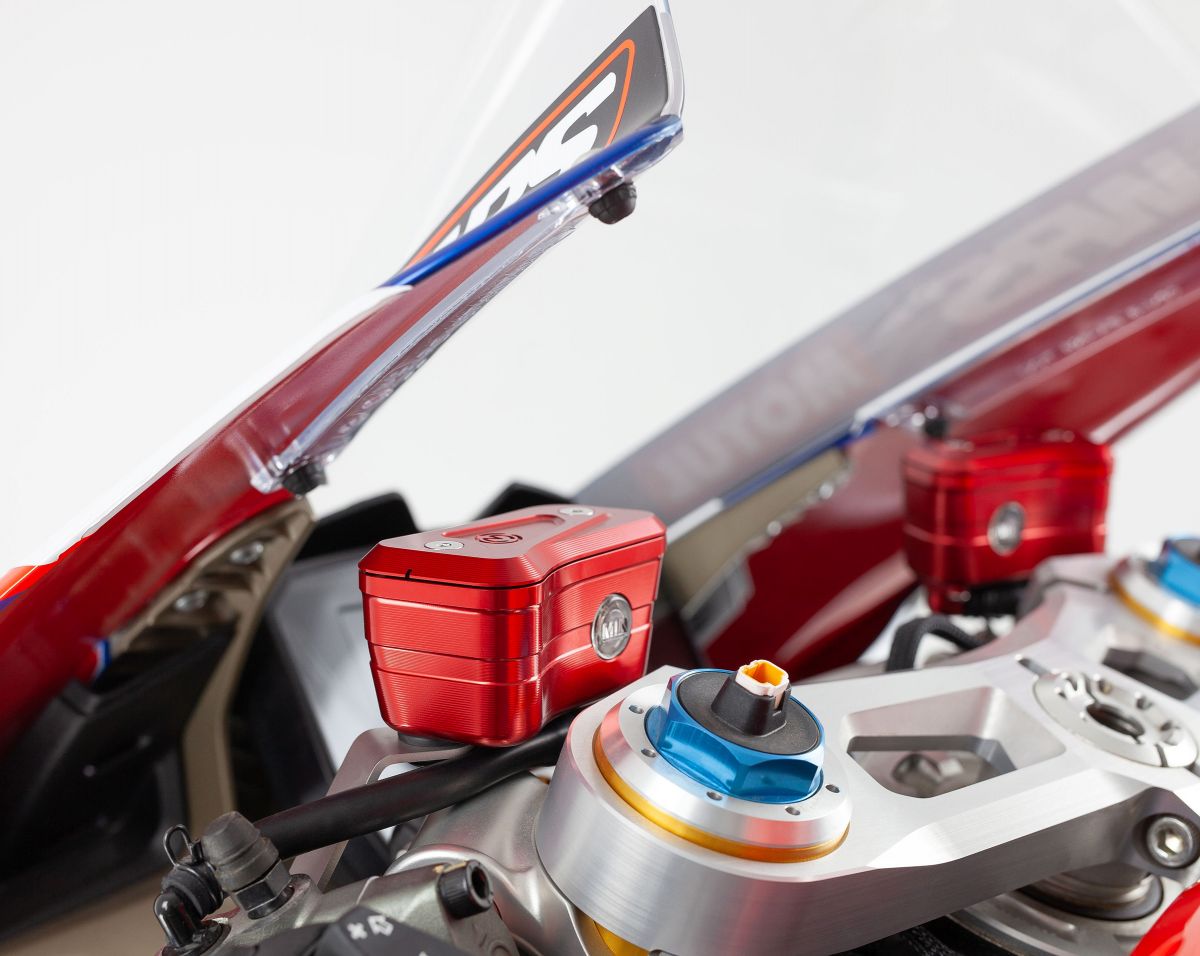 Motocorse Billet Brake and Clutch Reservoirs for OE Master Cylinders for Ducati Panigale V4 (2021+)