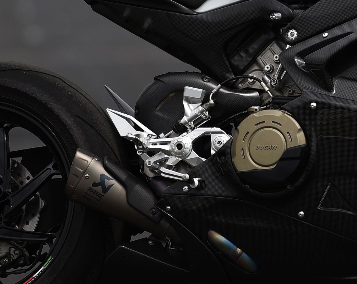 Motocorse Billet Aluminium Rearsets with Titanium Hardware for the Ducati Panigale V4 / S / R
