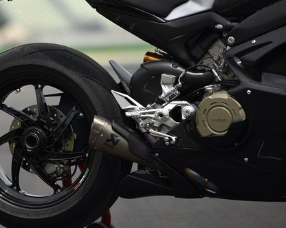 Motocorse Billet Aluminium Rearsets with Titanium Hardware for the Ducati Panigale V4 / S / R
