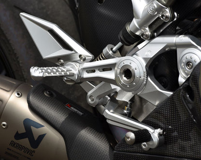Motocorse Billet Aluminium Rearsets with Titanium Hardware for the Ducati Panigale V4 / S / R
