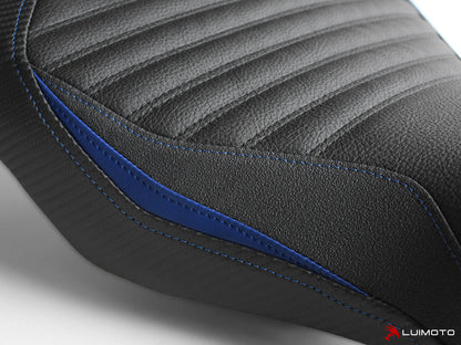 LUIMOTO RACE Rider Seat Covers for the YAMAHA YZF-R3 (2015+), YZF-R25 (2015+), and MT-03 (2020+)