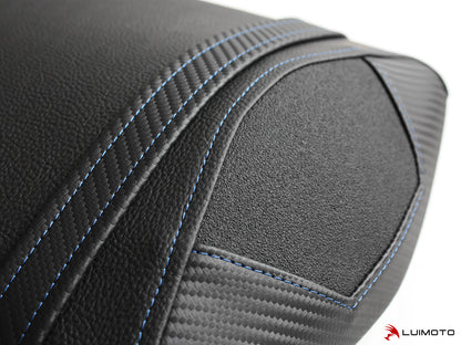 LUIMOTO RACE Passenger Seat Covers for the YAMAHA YZF-R3 (2015+), YZF-R25 (2015+), and MT-03 (2020+)