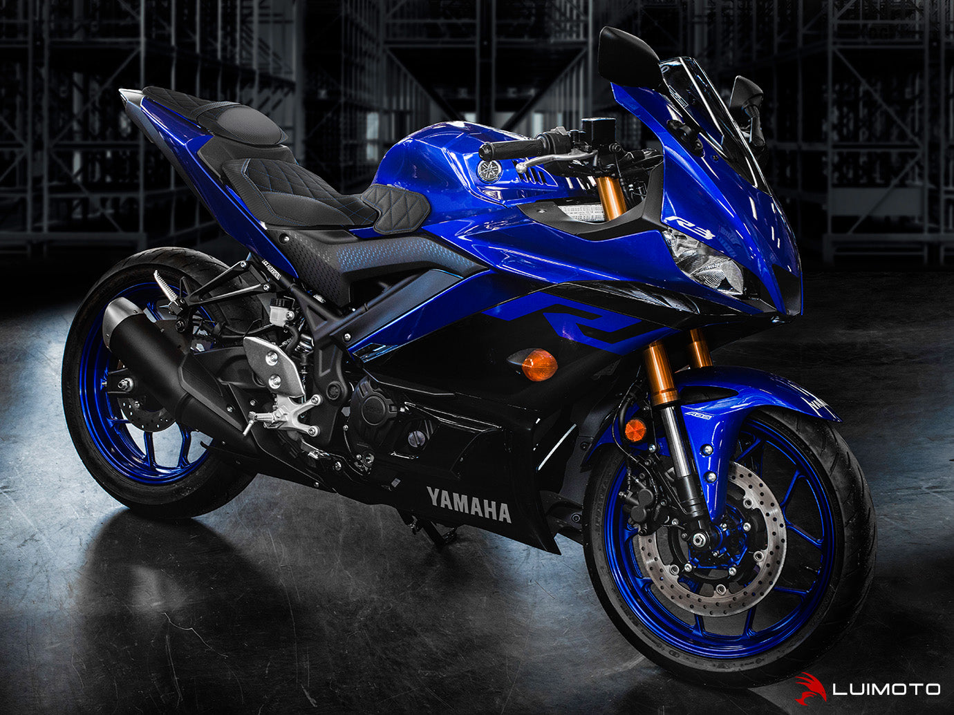 LUIMOTO DIAMOND Passenger Seat Covers for the YAMAHA YZF R3 (2015+) & YZF-R25 (2015+)