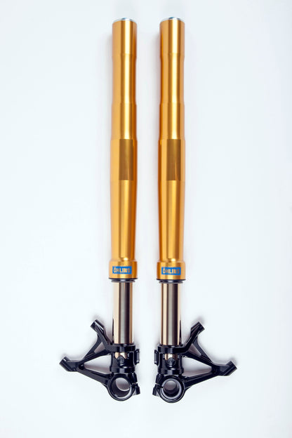 Motocorse Custom Ohlins R&T Forks with SBK Lowers and Billet Triple Clamps and Clip-ons for MV Agusta F3 675 / 800