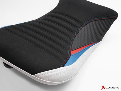 LUIMOTO (Motorsports) M SPORT Rider Seat Cover for the BMW S1000RR (2020+), M1000RR (21-22), M1000R (23-25) - Fits M Sport Seat Only