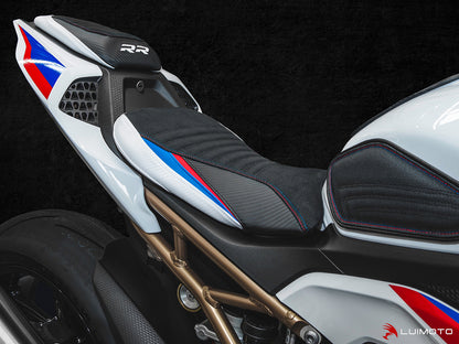 LUIMOTO (Motorsports) M SPORT Rider Seat Cover for the BMW S1000RR (2020+), M1000RR (21-22), M1000R (23-25) - Fits M Sport Seat Only