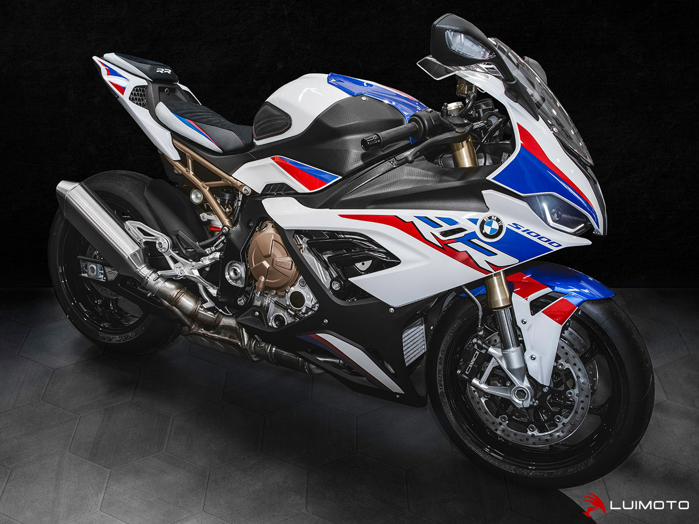 LUIMOTO (Motorsports) M SPORT Rider Seat Cover for the BMW S1000RR (2020+), M1000RR (21-22), M1000R (23-25) - Fits M Sport Seat Only