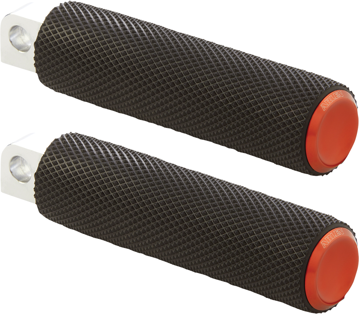 ARLEN NESS Knurled Foot Pegs - Male Mount - Orange 07-902