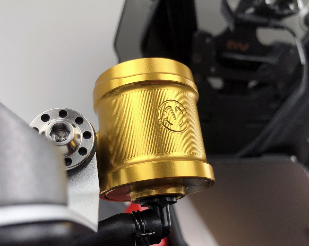 Motocorse Billet Aluminum Round Clutch Reservoir With Titanium Cap (19mL) - Will Work on Some Applications as a Rear Brake Reservoir