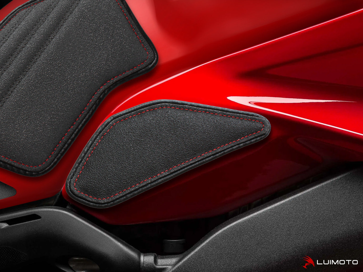 LUIMOTO TANK LEAF Lower Knee Tank Pads for the Ducati Panigale V4 / S / R / Speciale