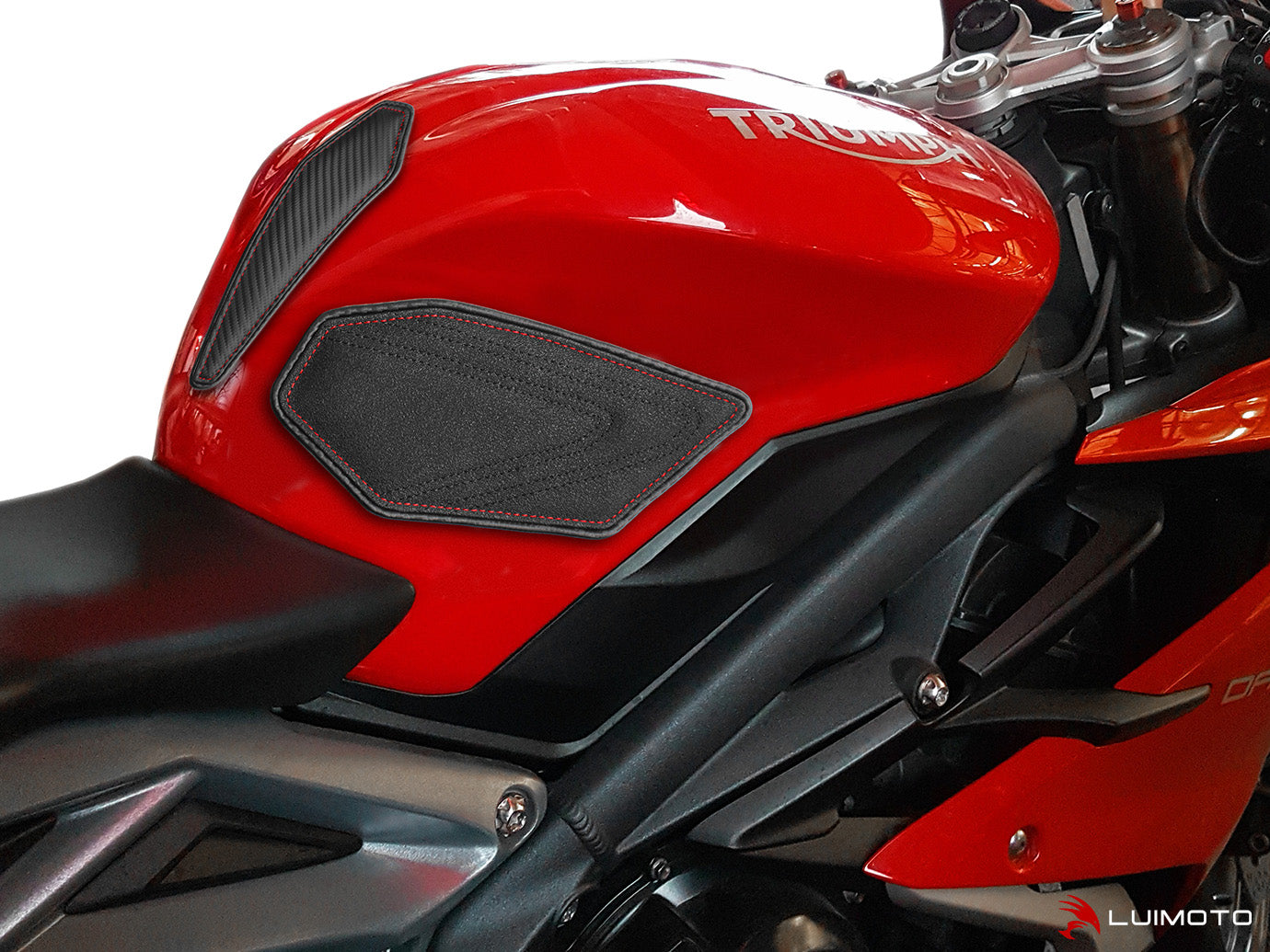 LUIMOTO TANK LEAF SPORT Tank Pads for the Triumph DAYTONA 765 / 675 (13-18) & STREET TRIPLE Rx (15-16)