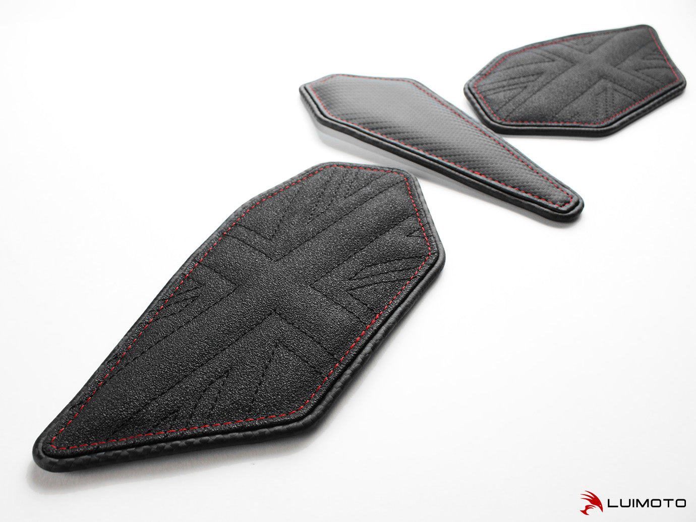 LUIMOTO TANK LEAF UNION JACK Tank Pads for the Triumph DAYTONA 765 / 675 (13-18) & STREET TRIPLE Rx (15-16)