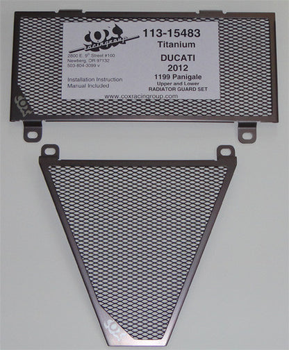Cox Racing Radiator Guards for the Ducati Panigale 1299 / 1199 / 899 / 959 / V2 - Street (Narrow) Kit