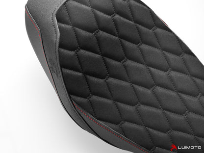 LUIMOTO (Hex-Diamond) Rider Seat Covers for the HARLEY DAVIDSON IRON 1200 (2018+)