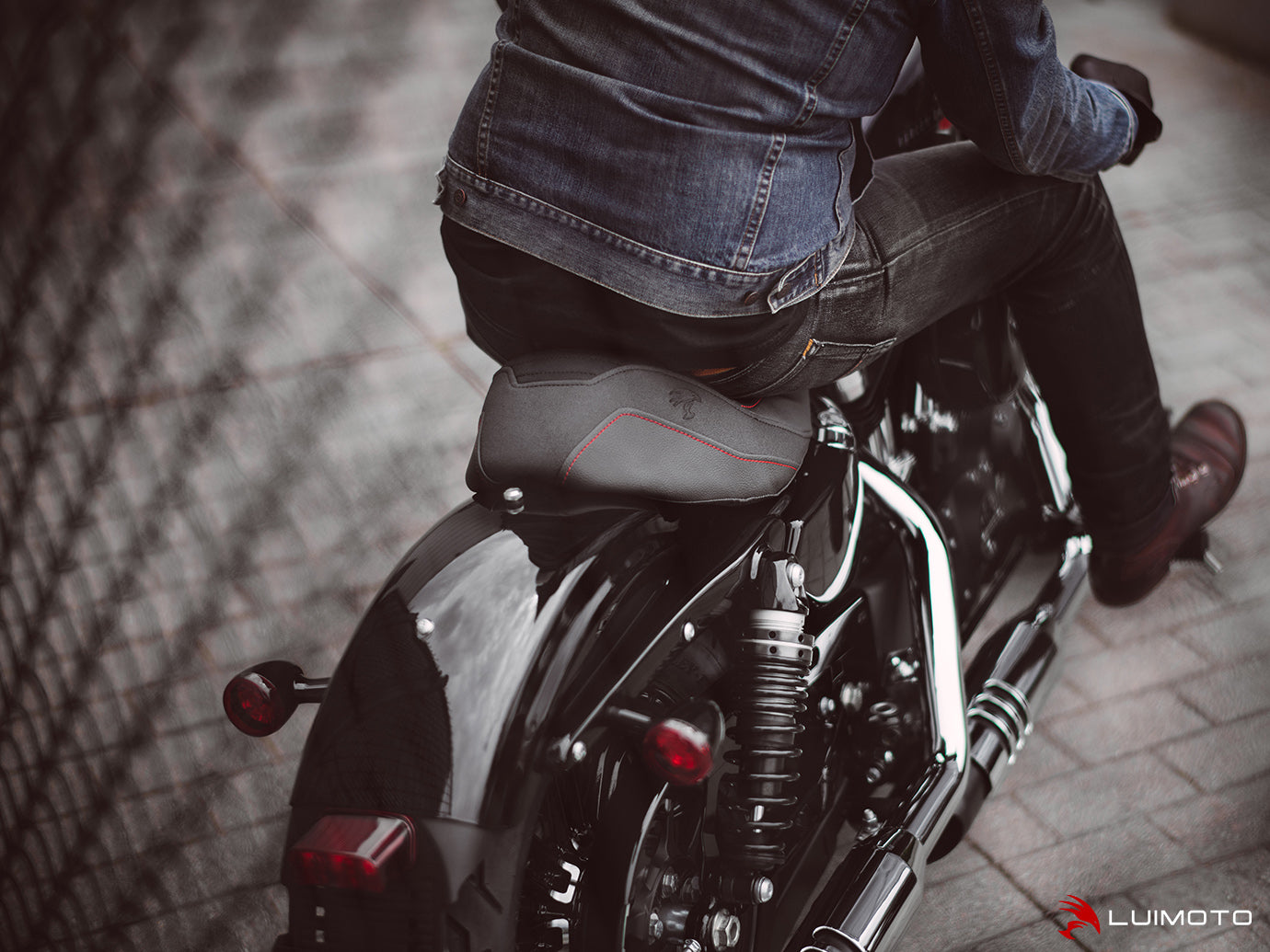 LUIMOTO (Hex-Diamond) Rider Seat Covers for the HARLEY DAVIDSON IRON 1200 (2018+)
