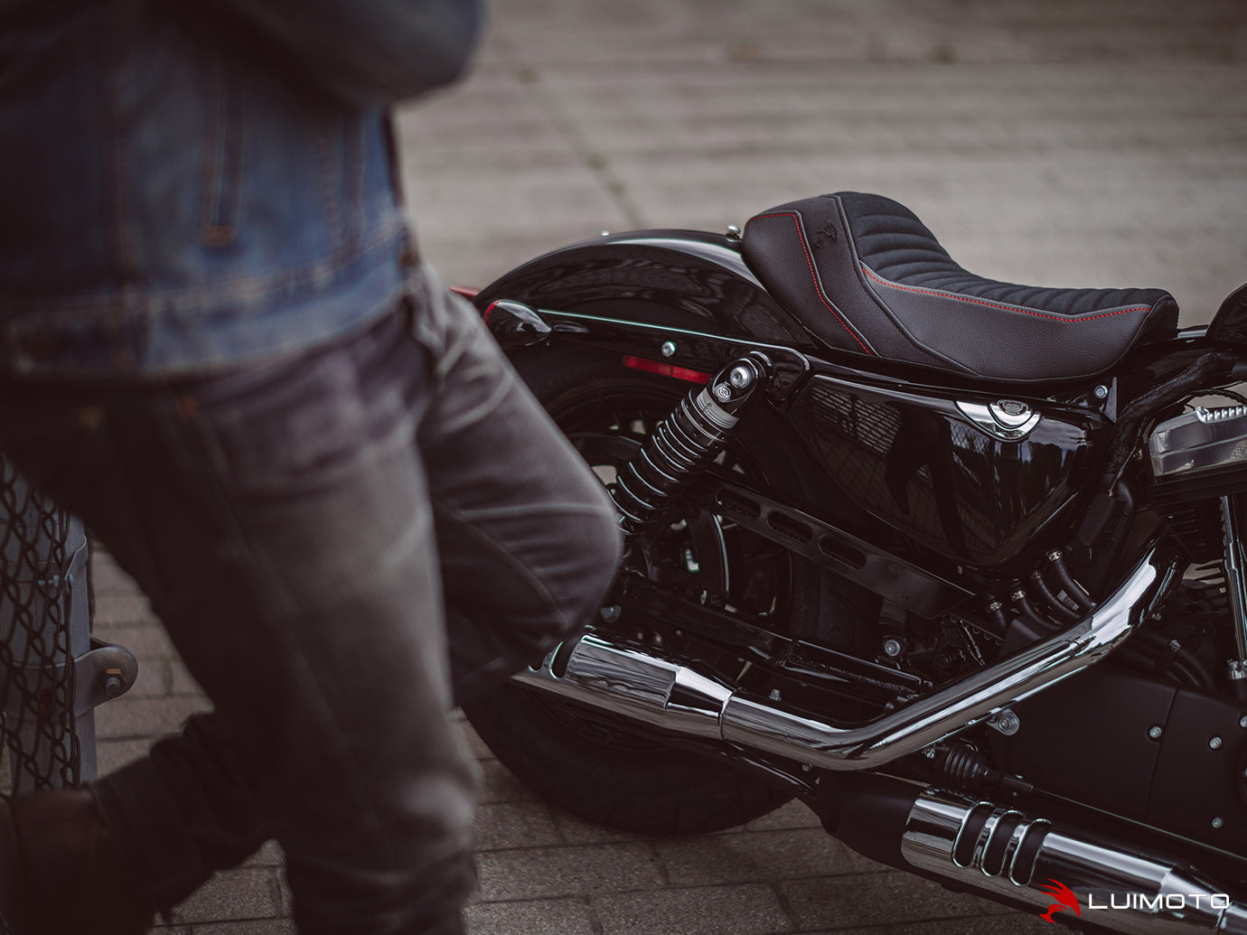LUIMOTO (Classic) Rider Seat Covers for the HARLEY DAVIDSON IRON 1200 (2018+)