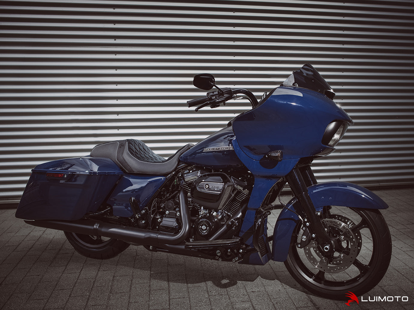 LUIMOTO (Hex-Diamond) Rider Seat Covers for the HARLEY DAVIDSON Road Glide / Street Glide (2011+)