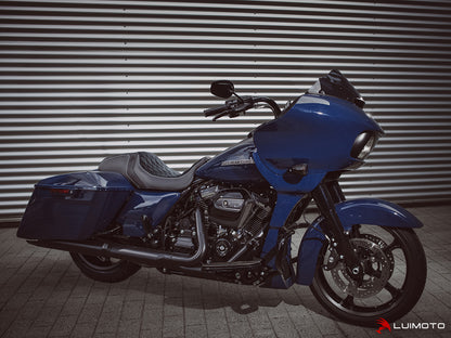 LUIMOTO (Hex-Diamond) Rider Seat Covers for the HARLEY DAVIDSON Road Glide / Street Glide (2011+)