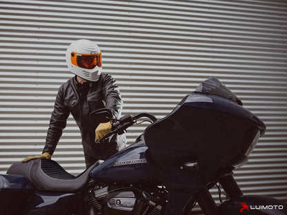 LUIMOTO (Classic) Rider Seat Covers for the HARLEY DAVIDSON Road Glide / Street Glide (2011+)