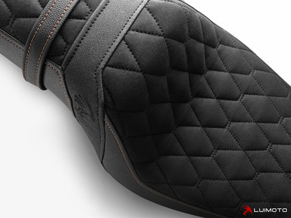 LUIMOTO (Hex-Diamond) Rider Seat Covers for the HARLEY DAVIDSON Fat Bob (2018+)