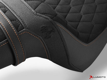 LUIMOTO (Hex-Diamond) Rider Seat Covers for the HARLEY DAVIDSON Fat Bob (2018+)