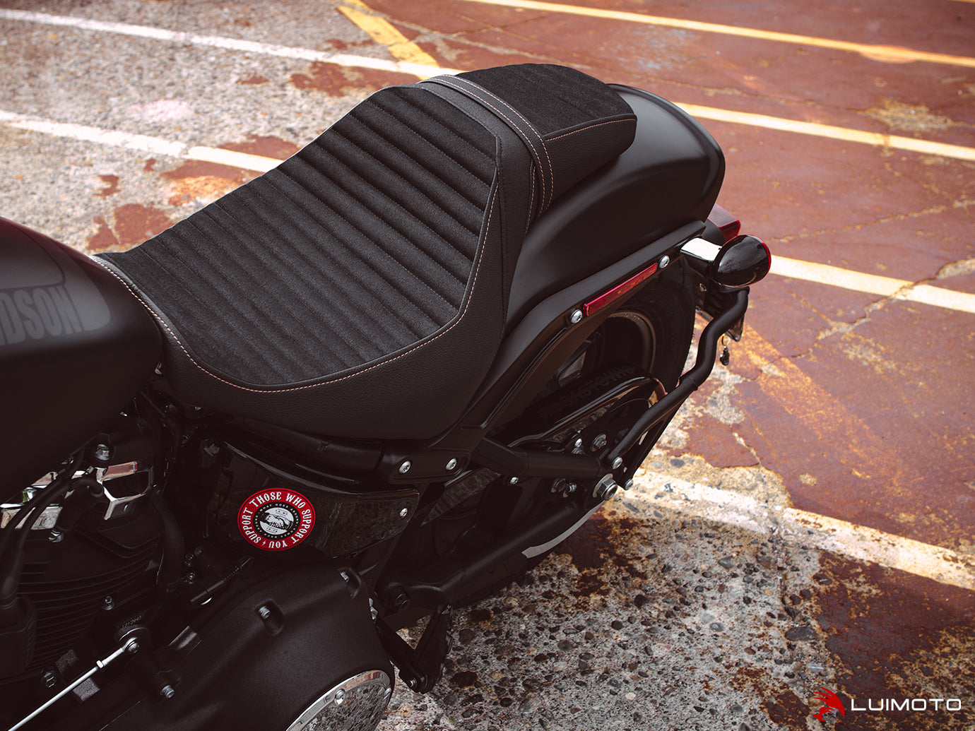 LUIMOTO (Classic) Rider Seat Covers for the HARLEY DAVIDSON Fat Bob (2018+)